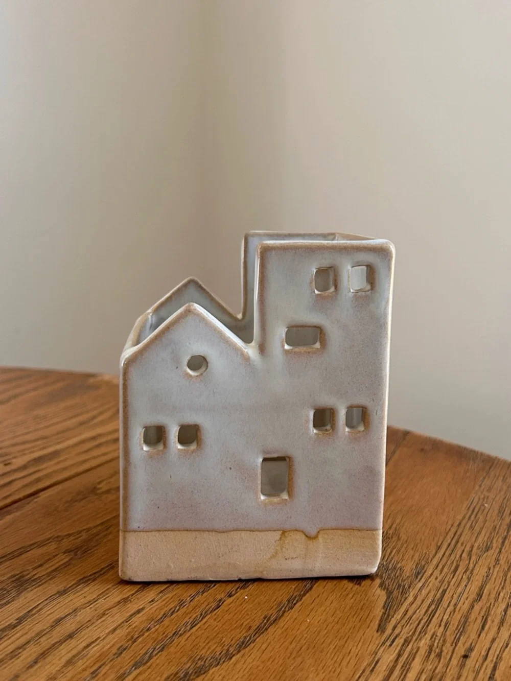 West Elm Village Tealight Ceramic Candleholder, Small House